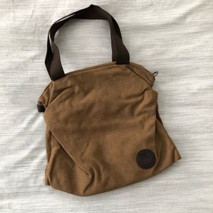 Farmhouse brown canvas hobo bag